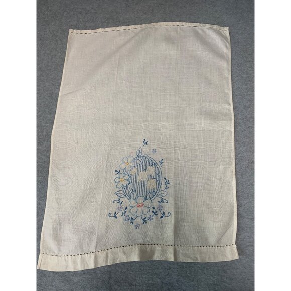 Vintage Hand-Embroidered Floral Linen Finger Towel Set Delicate Patterns & Soft - Picture 8 of 10